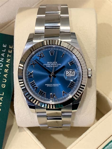 day date rolex 41mm blue white|2021 Rolex datejust 41.